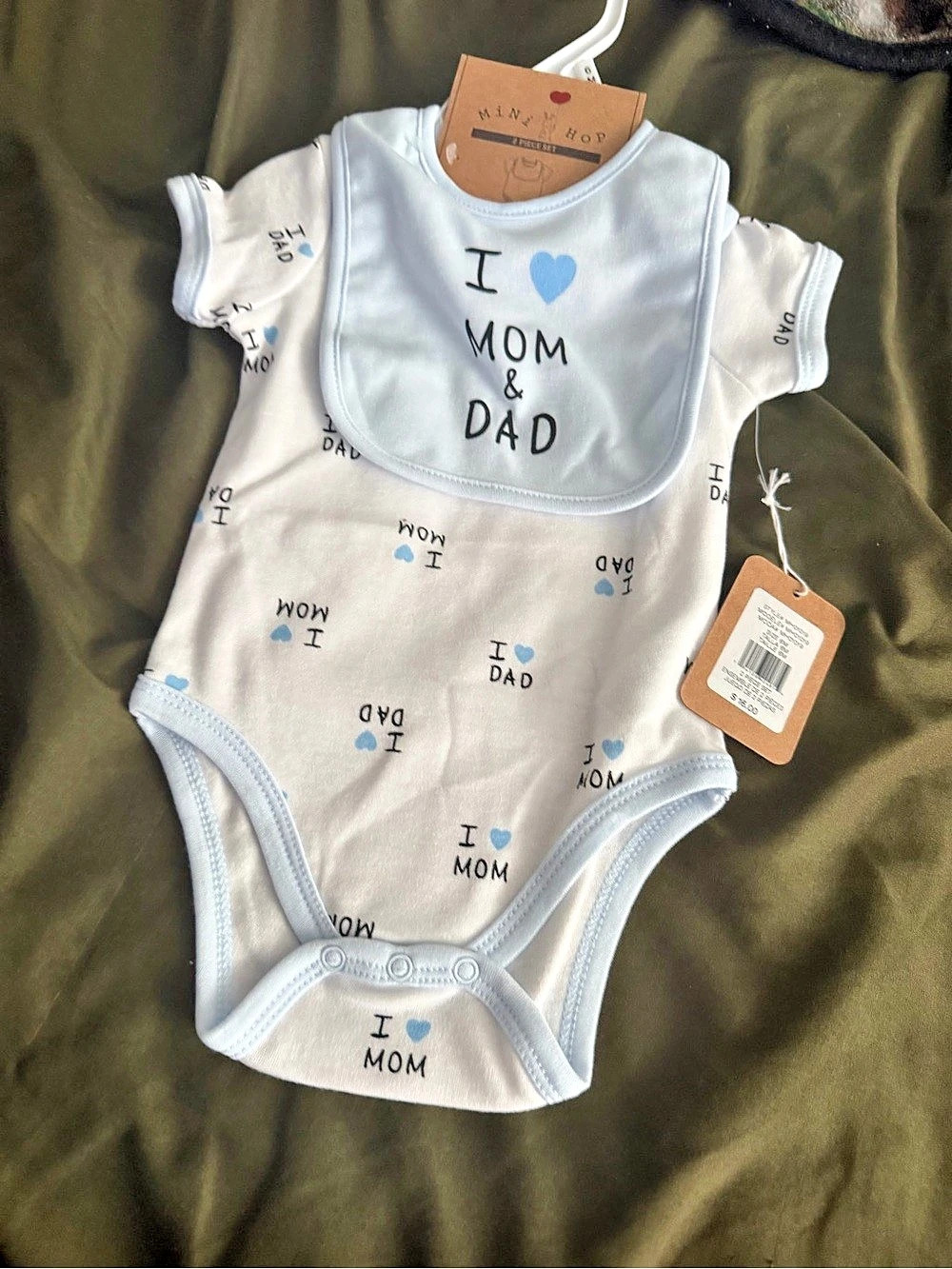 Mini Hop I Love Mom & Dad 2-Piece Set Baby 6M 2-Piece Bodysuit Set